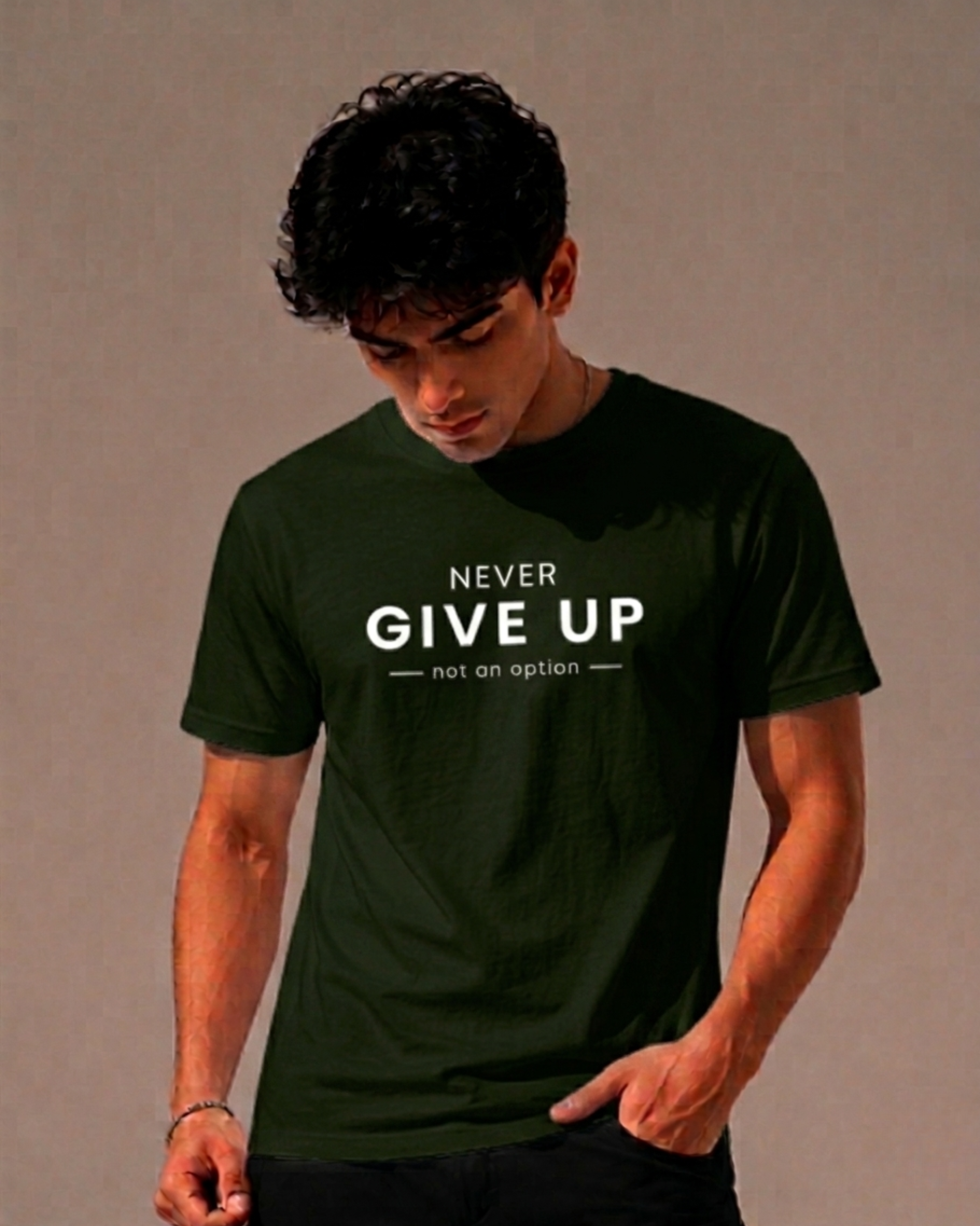 Never Give Up - Premium Regular Fit Tee
