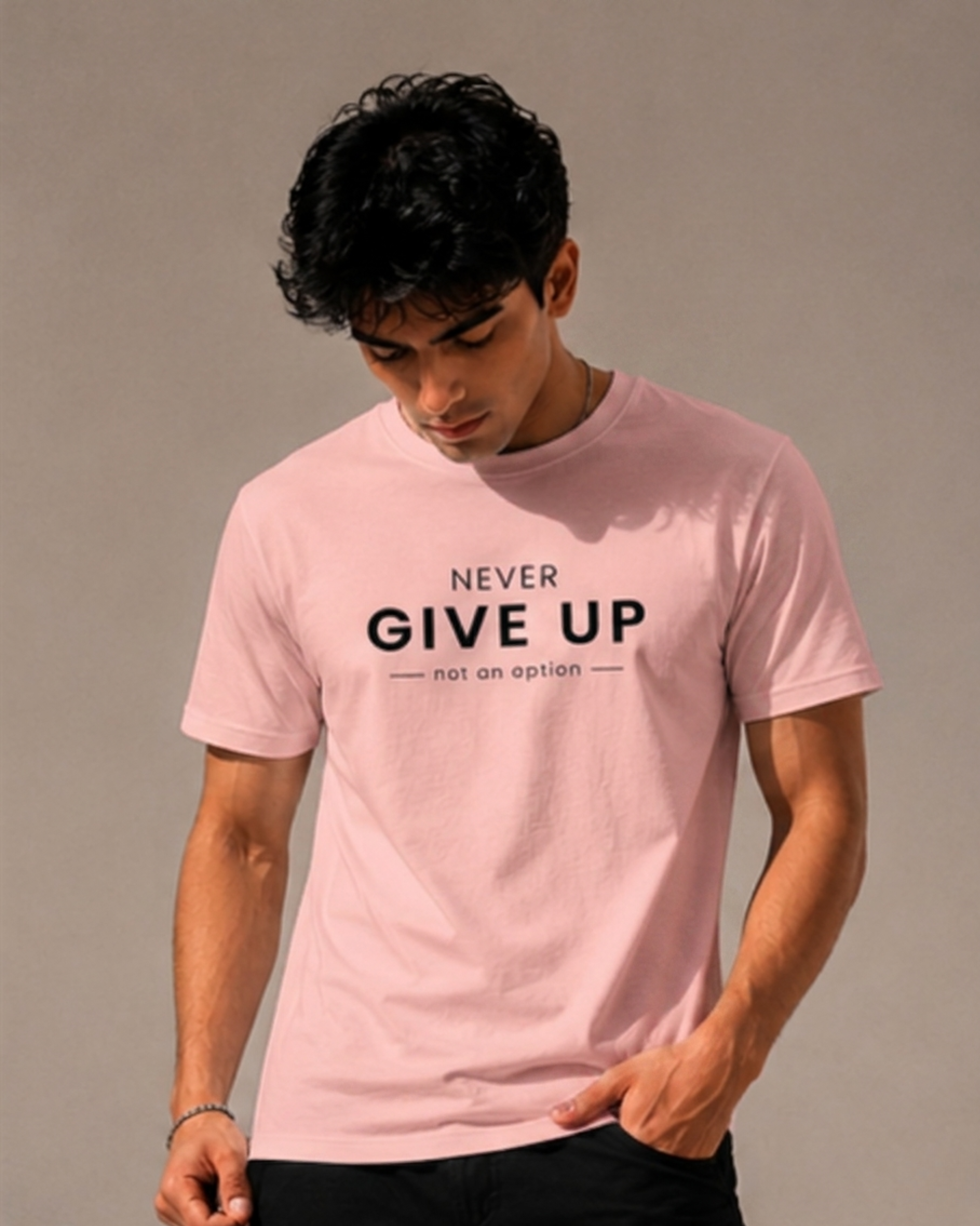 Never Give Up - Premium Regular Fit Tee