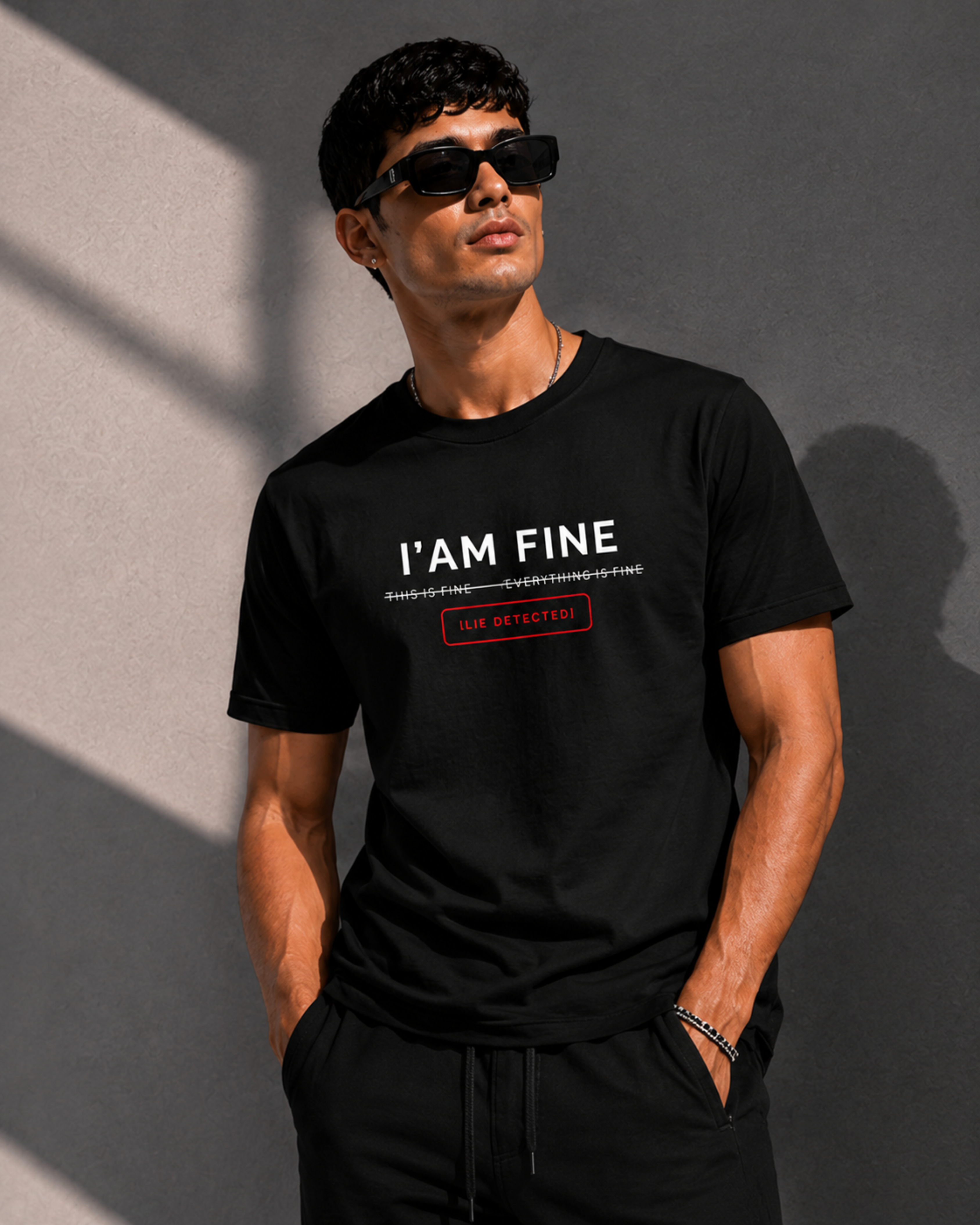 I am Fine Lie Detected - Premium Regular Fit Tee